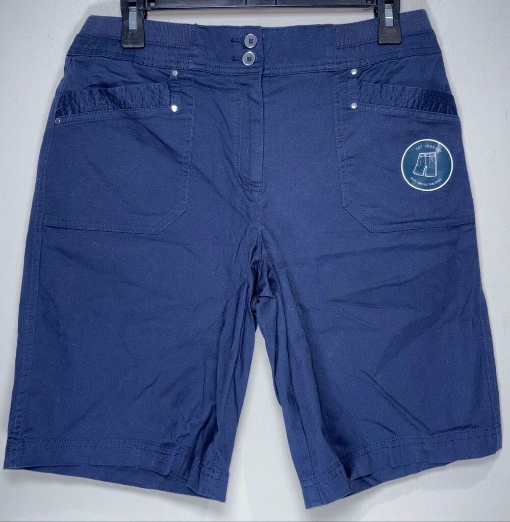 Karen Scott navy blue Bermuda shorts size 6